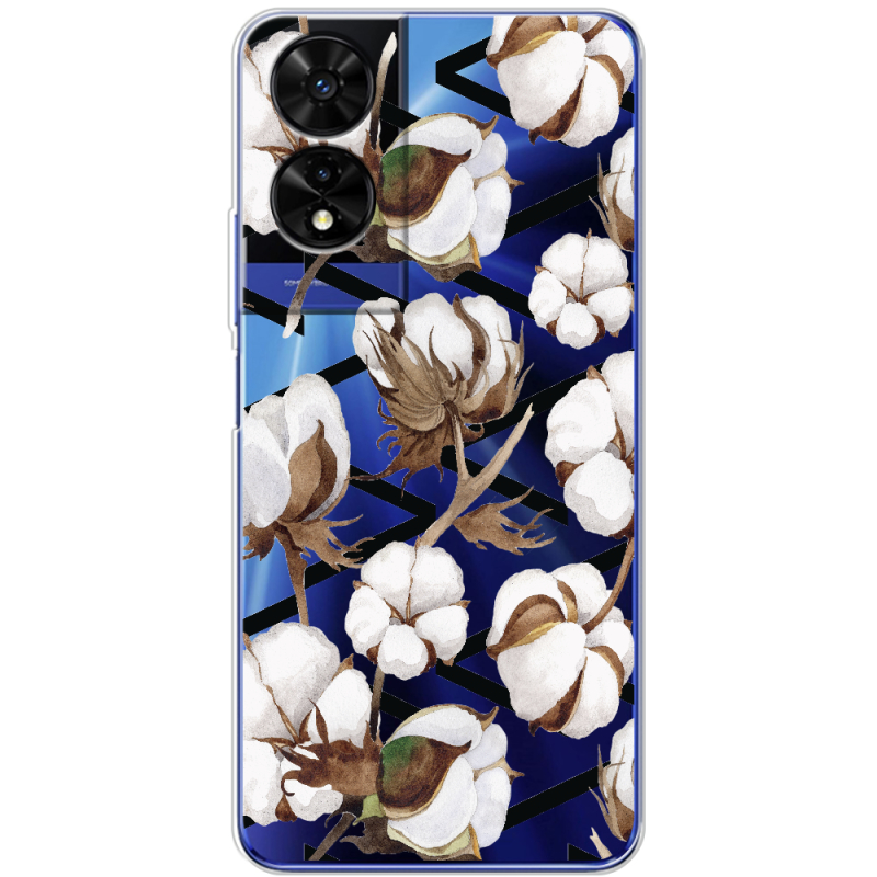 Прозорий чохол BoxFace TCL 505 Cotton flowers