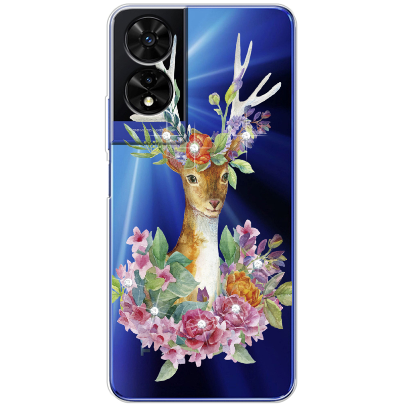 Чохол зі стразами TCL 505 Deer with flowers