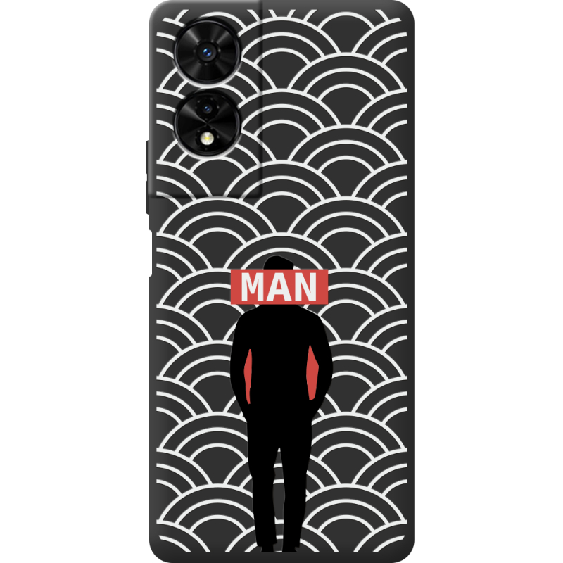 Чорний чохол BoxFace TCL 505 Man Pattern