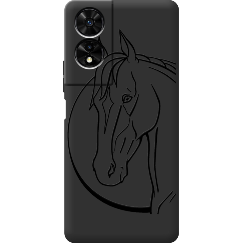 Чорний чохол BoxFace TCL 505 Horse