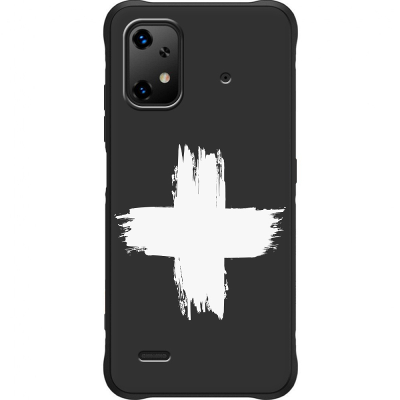 Чорний чохол BoxFace Umidigi Bison X20 Білий хрест ЗСУ