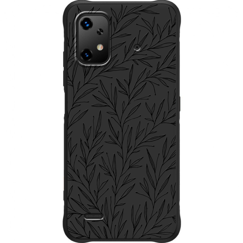 Чорний чохол BoxFace Umidigi Bison X20 Leaves