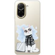 Прозорий чохол BoxFace Poco C71 Cat Style