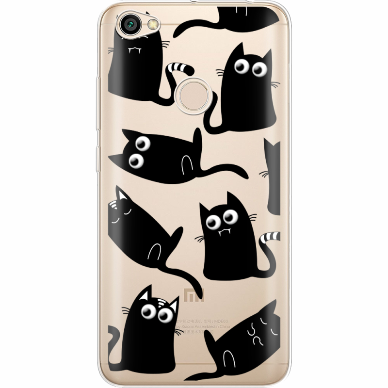 Прозрачный чехол Uprint Xiaomi Redmi Note 5A Prime с 3D-глазками Black Kitty