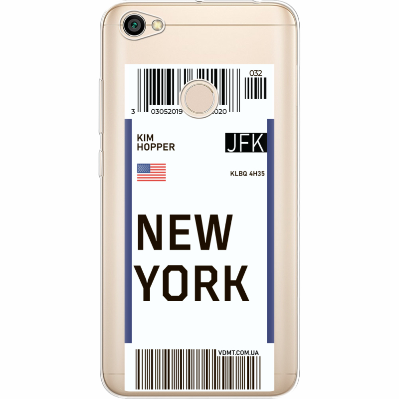 Прозрачный чехол Uprint Xiaomi Redmi Note 5A Prime Ticket New York
