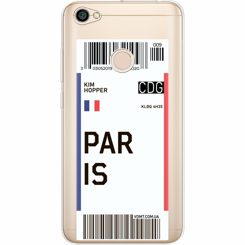 Прозрачный чехол Uprint Xiaomi Redmi Note 5A Prime Ticket Paris