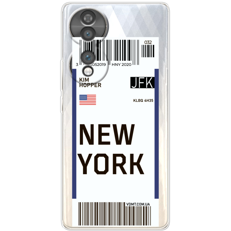 Прозорий чохол BoxFace Honor 70 Ticket New York