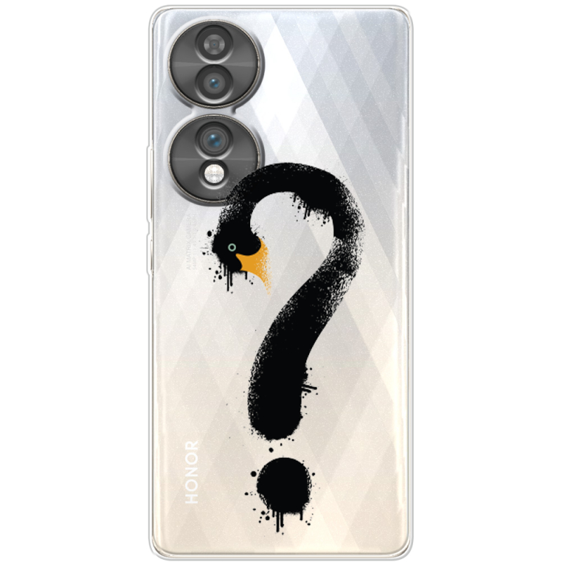 Прозорий чохол BoxFace Honor 70 Swan question
