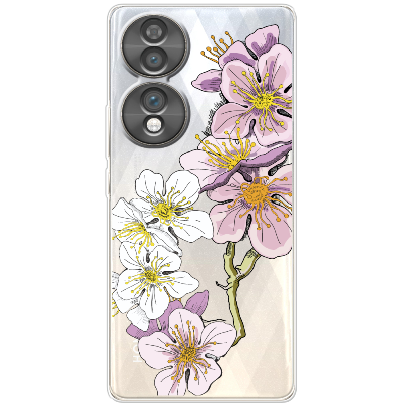 Прозорий чохол BoxFace Honor 70 Cherry Blossom