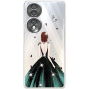 Чохол зі стразами Honor 70 Girl in the green dress