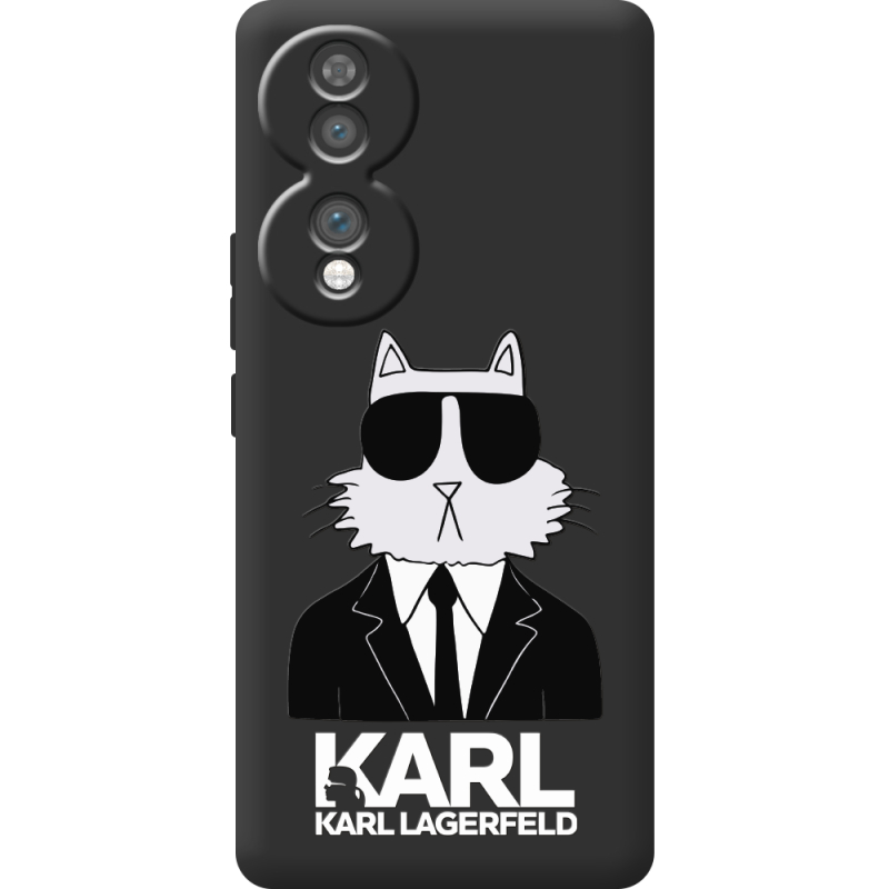 Чорний чохол BoxFace Honor 70 Cat in Black