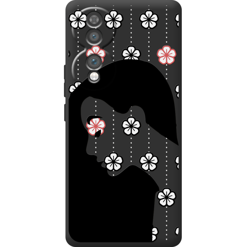 Чорний чохол BoxFace Honor 70 Flower Hair