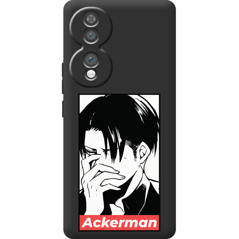 Чорний чохол BoxFace Honor 70 Attack On Titan - Ackerman