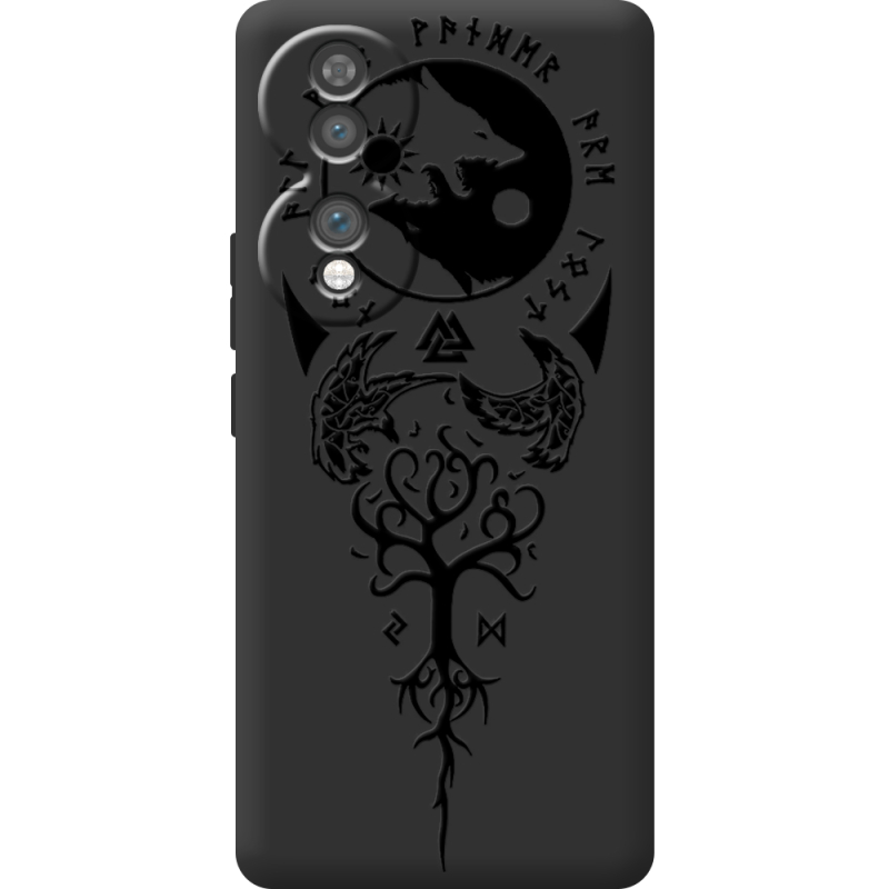 Чорний чохол BoxFace Honor 70 Hugin and Munin