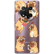 Прозорий чохол BoxFace Honor Magic 7 Lite 5G с 3D-глазками Pug