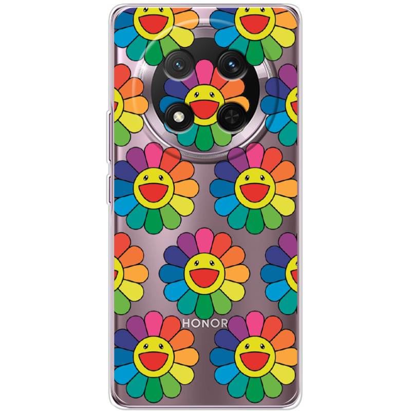 Прозорий чохол BoxFace Honor Magic 7 Lite 5G Hippie Flowers