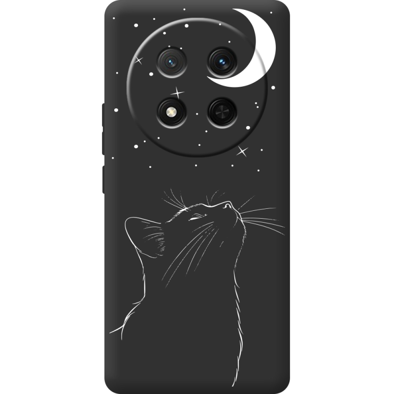 Чорний чохол BoxFace Honor Magic 7 Lite 5G Місячний кіт