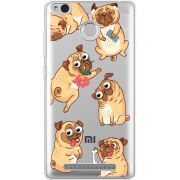 Прозрачный чехол Uprint Xiaomi Redmi 3S / 3S Pro с 3D-глазками Pug