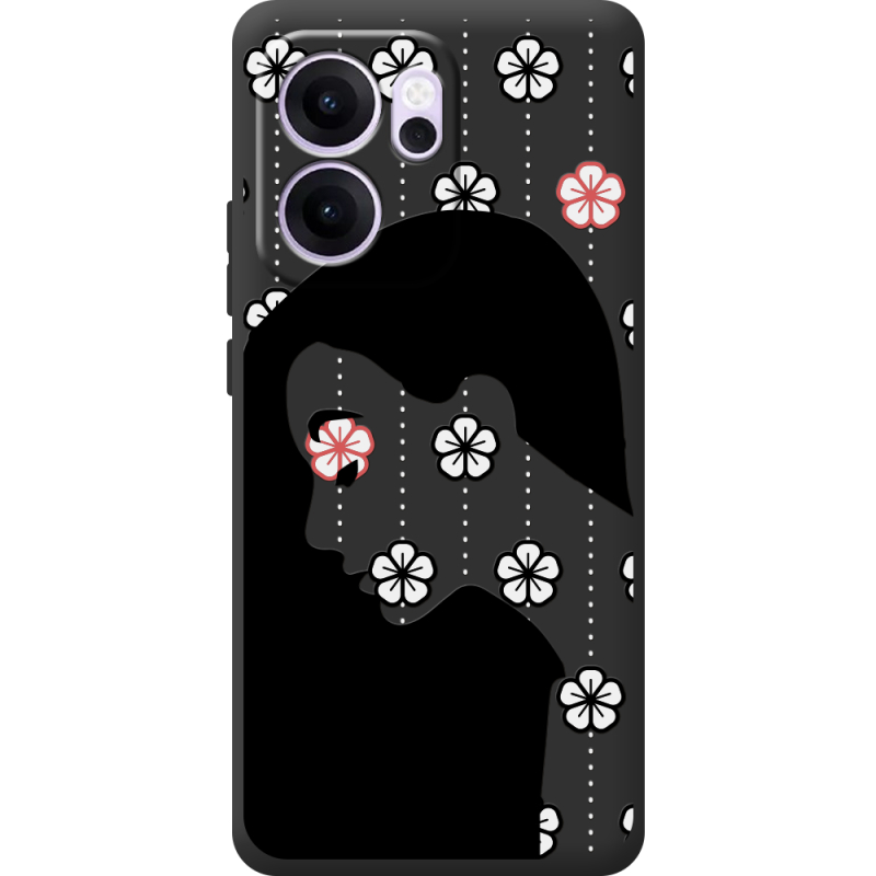 Чорний чохол BoxFace OPPO Reno 14 F Flower Hair