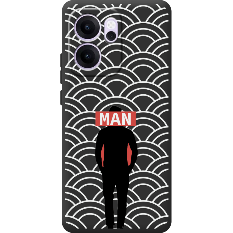 Чорний чохол BoxFace OPPO Reno 14 F Man Pattern