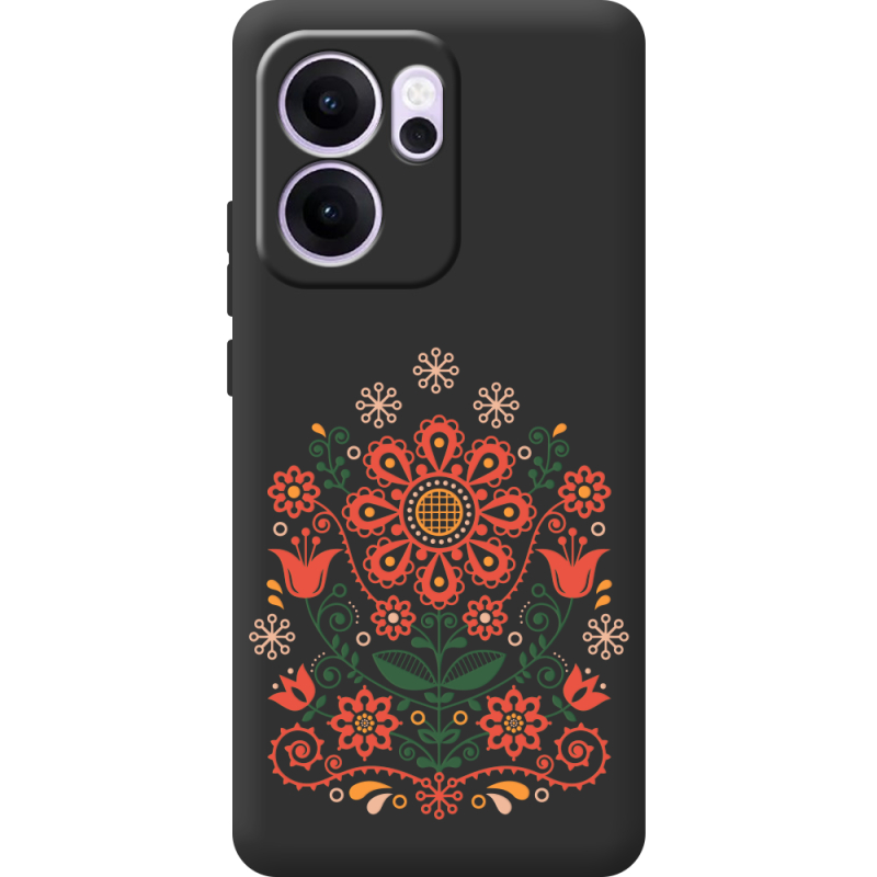 Чорний чохол BoxFace OPPO Reno 14 F Ukrainian Ornament