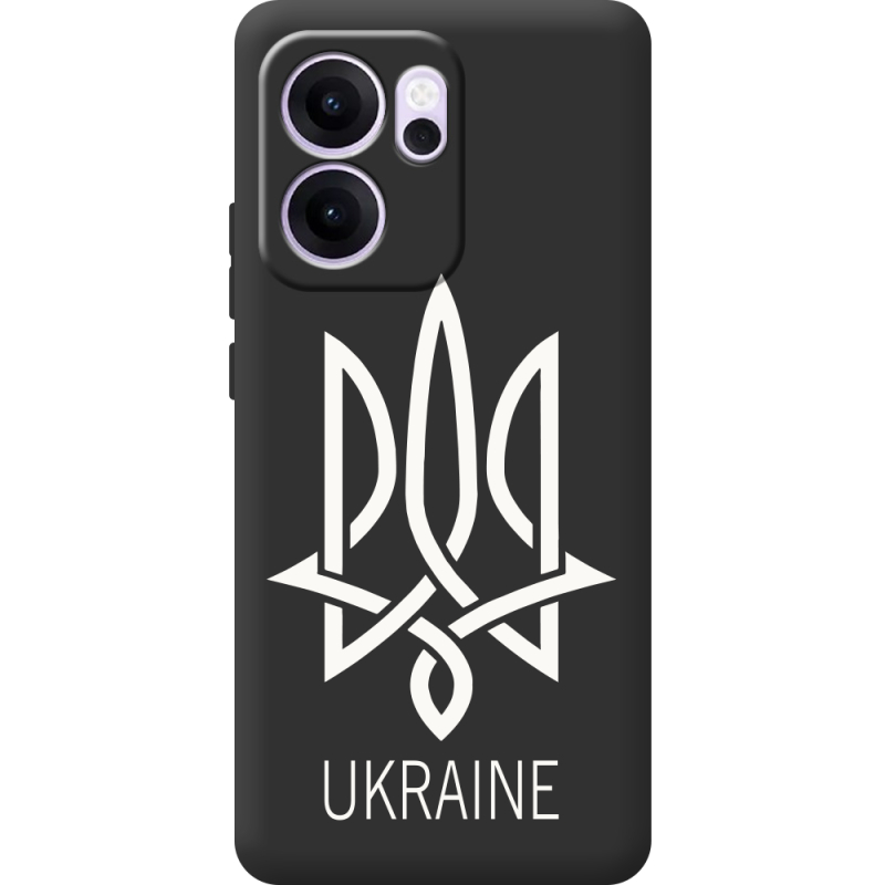 Чорний чохол BoxFace OPPO Reno 14 F Тризуб монограмма ukraine