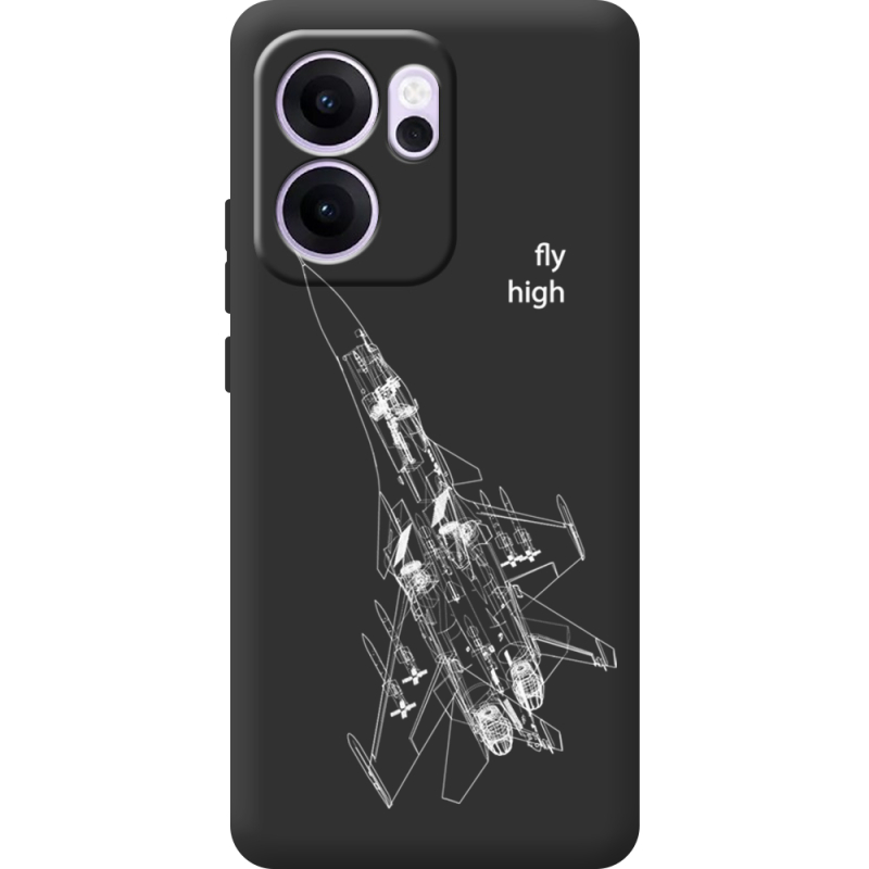 Чорний чохол BoxFace OPPO Reno 14 F Військовий літак