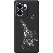 Чорний чохол BoxFace OPPO Reno 14 F Військовий літак