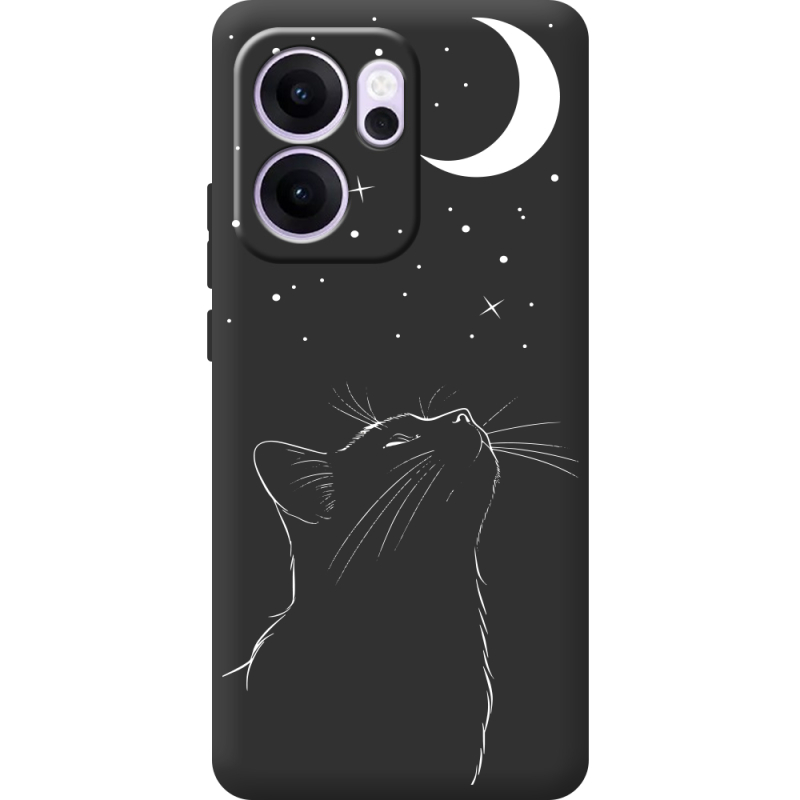 Чорний чохол BoxFace OPPO Reno 14 F Місячний кіт