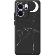 Чорний чохол BoxFace OPPO Reno 14 F Місячний кіт