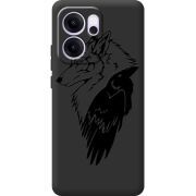 Чорний чохол BoxFace OPPO Reno 14 F Wolf and Raven
