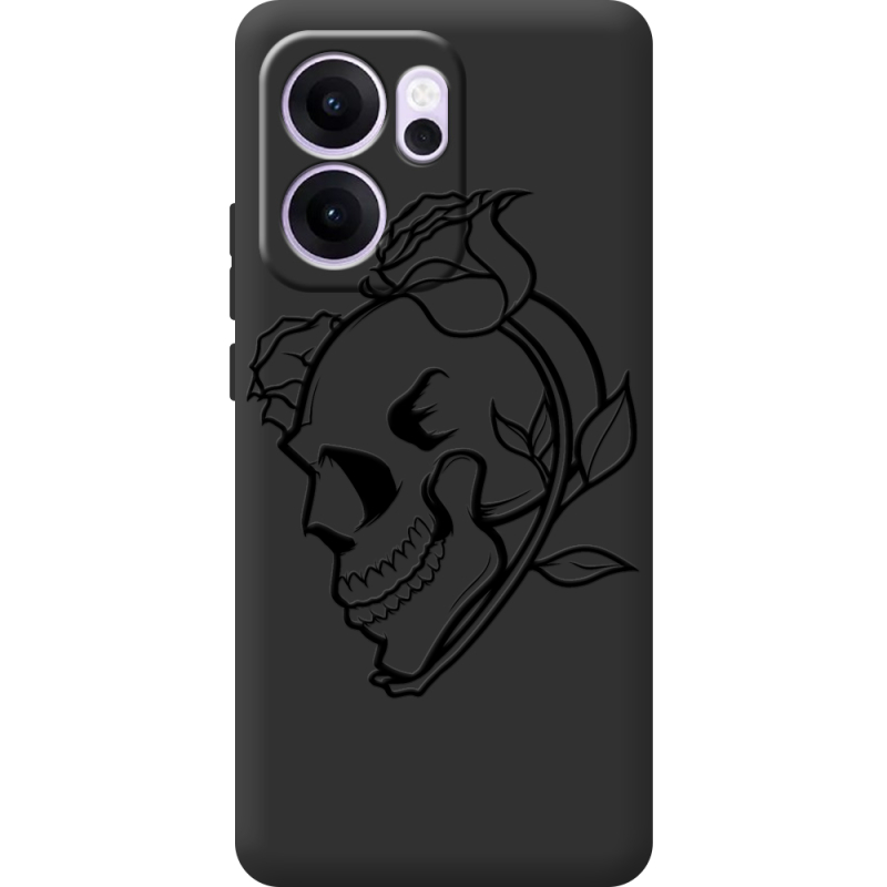 Чорний чохол BoxFace OPPO Reno 14 F Skull and Roses