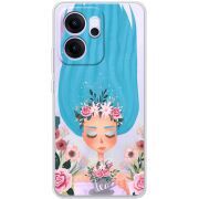 Прозорий чохол BoxFace OPPO Reno 14 F Blue Hair