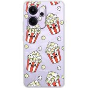 Прозорий чохол BoxFace OPPO Reno 14 F с 3D-глазками Popcorn
