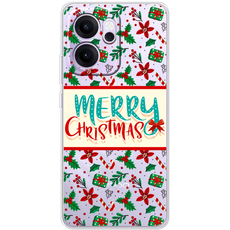 Прозорий чохол BoxFace OPPO Reno 14 F Vintage Christmas Pattern