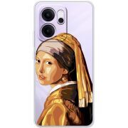 Прозорий чохол BoxFace OPPO Reno 14 F Девушка с жемчужной серёжкой