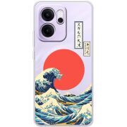 Прозорий чохол BoxFace OPPO Reno 14 F Большая волна в Канагаве