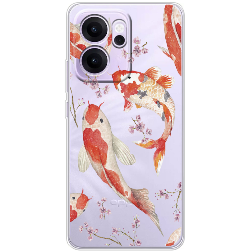 Прозорий чохол BoxFace OPPO Reno 14 F Japanese Koi Fish