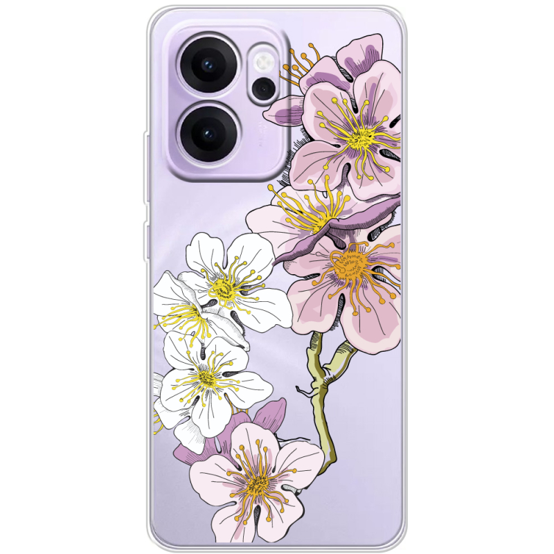 Прозорий чохол BoxFace OPPO Reno 14 F Cherry Blossom