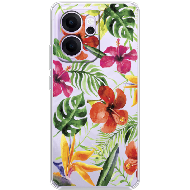 Прозорий чохол BoxFace OPPO Reno 14 F Tropical Flowers