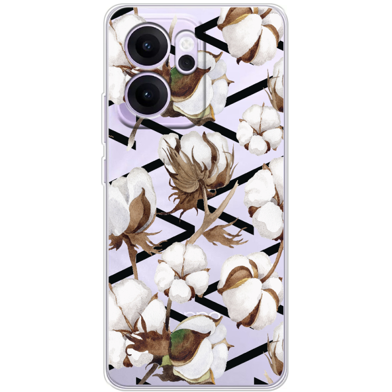 Прозорий чохол BoxFace OPPO Reno 14 F Cotton flowers