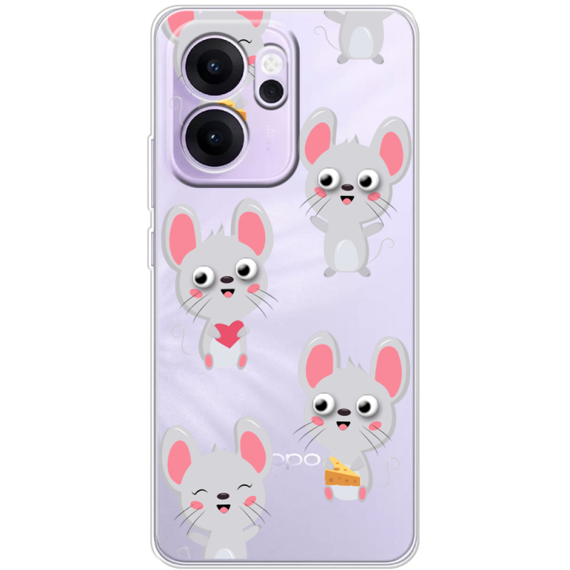 Прозорий чохол BoxFace OPPO Reno 14 FS с 3D-глазками Mouse