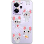 Прозорий чохол BoxFace OPPO Reno 14 FS с 3D-глазками Mouse