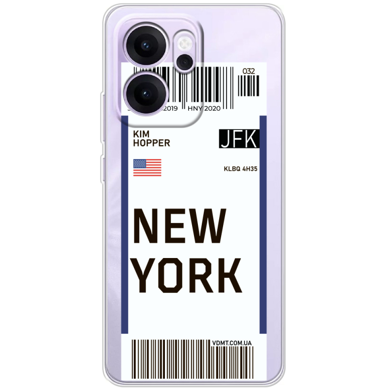 Прозорий чохол BoxFace OPPO Reno 14 FS Ticket New York
