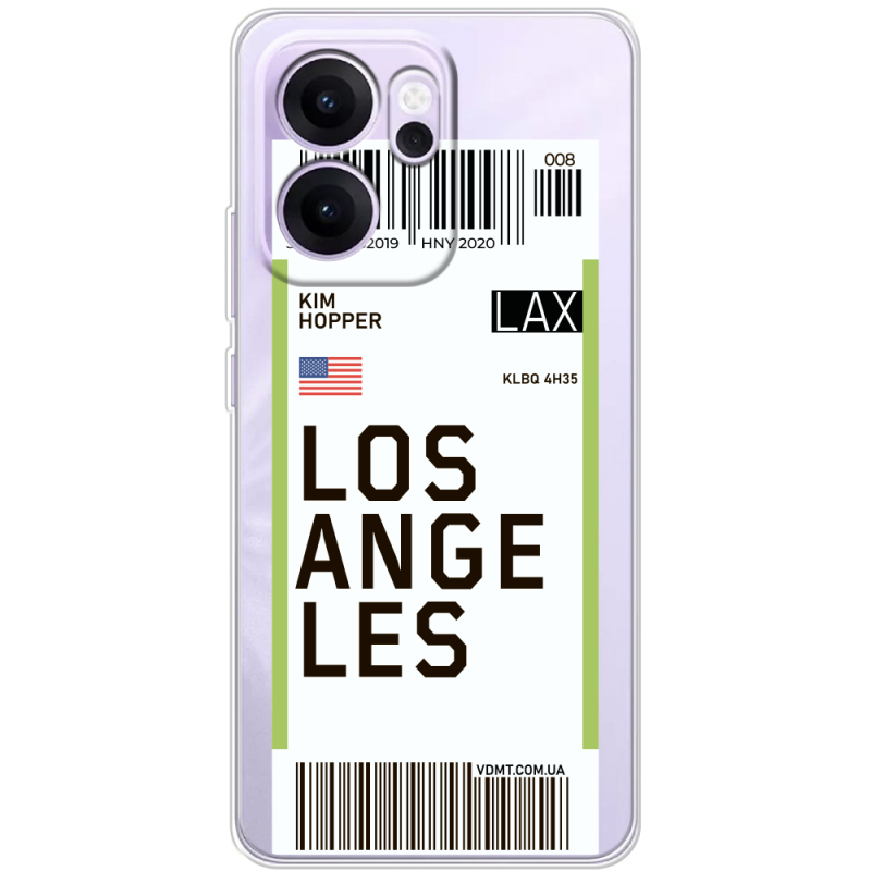 Прозорий чохол BoxFace OPPO Reno 14 FS Ticket Los Angeles