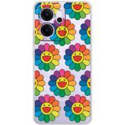 Прозорий чохол BoxFace OPPO Reno 14 FS Hippie Flowers