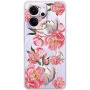 Прозорий чохол BoxFace OPPO Reno 14 FS Peony Watercolor Style