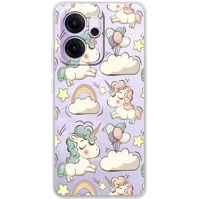 Прозорий чохол BoxFace OPPO Reno 14 FS Unicorns