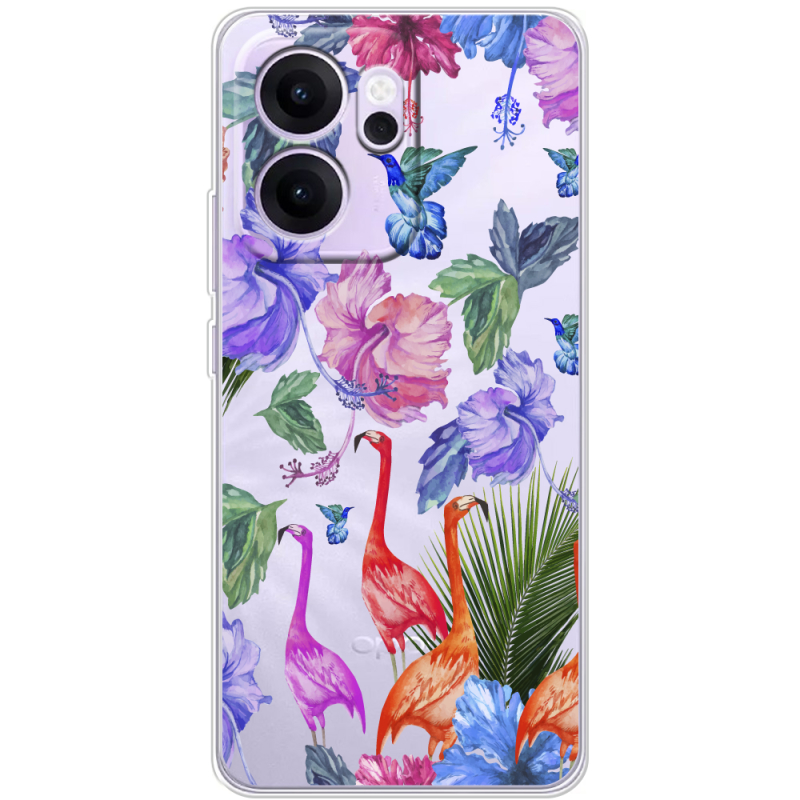 Прозорий чохол BoxFace OPPO Reno 14 FS Flamingo