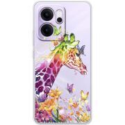 Прозорий чохол BoxFace OPPO Reno 14 FS Colorful Giraffe